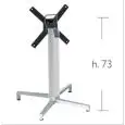 DOMINO BASE - MOD. 5160 - 4-FOOT BASE IN DIE-CAST ALUMINUM - 4 REGULATING FEET - SQUARE COLUMN IN ALUMINUM WITH ROUNDED CORNERS - FIXING BRACKETS TO THE TOP IN DIE-CAST ALUMINUM - REBALABLE TOP WITH HANDLE TO FACILITATE THE ALIGNMENT OF SEVERAL TABLES - T