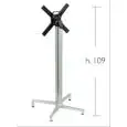 DOMINO BASE - MOD. 5165 - 4-FOOT BASE IN DIE-CAST ALUMINUM - 4 REGULATING FEET - SQUARE COLUMN IN ALUMINUM WITH ROUNDED CORNERS - FIXING BRACKETS TO THE TOP IN DIE-CAST ALUMINUM - REBALABLE TOP WITH HANDLE TO FACILITATE THE ALIGNMENT OF SEVERAL TABLES - T