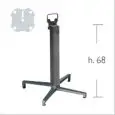 DOMINO BASE FOR DODO TOPS - MOD. 5162 - 4-FOOT BASE IN DIE-CAST ALUMINUM - 4 ADJUSTABLE FEET - SQUARE COLUMN IN ALUMINUM WITH ROUNDED CORNERS - REBALABLE TOP WITH HANDLE TO FACILITATE THE ALIGNMENT OF SEVERAL TABLES - TOP MAX ø cm 70 O cm 80x80 - FOR INDO