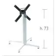 DOMINO BASE - MOD. 5161 - 4-FOOT BASE IN DIE-CAST ALUMINUM - 4 REGULATING FEET - SQUARE ALUMINUM COLUMN 70x70 mm - FIXING BRACKETS TO THE TOP IN DIE-CAST ALUMINUM - REBALABLE TOP WITH HANDLE TO FACILITATE THE ALIGNMENT OF SEVERAL TABLES - TOP MAX ø cm 80 