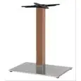 TIFFANY BASE - MOD. 5050 - RECTANGULAR BASE IN POLISHED OR SATIN STAINLESS STEEL cm 60x40 WITH BALLAST UNDER BASE - 4 REGULATING FEET - SQUARE SOLID WOOD COLUMN mm 80x80 - TOP MAX cm 140x80 - FOR INDOOR USE - MINIMUM PURCHASE QUANTITY N. 1 - DIM. cm W 60 