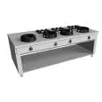 GAS EURASIA COOKER, 7 BURNERS  - MOD. PAP07 - Entirely made to measure - Open cupboard - Smooth cooktop - Gas power choices kW 3,0/4,5/7,5/9,5/14/21 - Dimensions: cm L 200 x D 100 x H 85 - CE approved