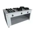 GAS EURASIA COOKER, 6 BURNERS, CONTROLS ON BOTH SIDES - MOD. PAP063C - Entirely made to measure - Open cupboard - Smooth cooktop - Gas power choices kW 3,0/4,5/7,5/9,5/14/21 - Dimensions: cm L 180 x D 120 x H 85 - CE approved