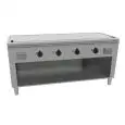 ELECTRIC TEPPANYAKI GRIDDLE, 4 COOKING ZONES  - MOD. VGP4180G - Entirely made to measure - Open cupboard - Shiny hard chrome cooking plate - Perimetral runner - Electric power kW 21,6 (4x5,4 kW) - Three phase 400V - Dimensions: cm L 180 x D 70 x H 85 - CE