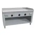 ELECTRIC TEPPANYAKI GRIDDLE, 3 COOKING ZONES  - MOD. VGO3120G - Entirely made to measure - Open cupboard - Shiny hard chrome cooking plate - Upstand on 4 sides - Electric power kW 16,2 (3x5,4 kW) - Three phase 400V - Dimensions: cm L 120 x D 70 x H 85 - C