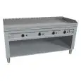 ELECTRIC TEPPANYAKI GRIDDLE, 4 COOKING ZONES  - MOD. VGO4160G - Entirely made to measure - Open cupboard - Shiny hard chrome cooking plate - Upstand on 4 sides - Electric power kW 21,6 (4x5,4 kW) - Three phase 400V - Dimensions: cm L 160 x D 70 x H 85 - C