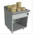 ELECTRIC DIM SUM STEAMER - MOD. N7R800DC - Stainless steel construction - Open cupboard - Rounded stainless steel worktop - tank GN 2/1 cm 20h - Perforated stainless steel tray stand for bambu baskets - Electric power kW 14,0 - Three phase 400V - Dimensio