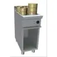 ELECTRIC DIM SUM STEAMER - MOD. N9WUZ400DC - Stainless steel construction - Open cupboard - Rounded stainless steel worktop - tank GN 1/1 + 1/3 cm 20h - Perforated stainless steel tray stand for bambu baskets - Electric power kW 12,0 - Three phase 400V - 