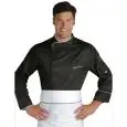 MELBOURNE CHEFS JACKET - MOD. 059719 - 100% SUPER DRY MICROFIBRE POLYESTER - BREATHABLE STAIN-PROOF FABRIC - INVERTED BOX PLEAT FOR IMPROVED BREATHABILITY - COLOUR: BLACK