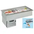REFRIGERATED DROP-IN FOOD WELL DISPLAY, FISH AND MEAT SPECIFIC - MOD. OPERA BAHIA - TEMPERATURE °C -2/0 - STATIC COOLING - PLEXIGLASS GANTRY - SINGLE PHASE V 230/1/50 Hz - REFRIGERANT GAS R290 - AISI 316 STAINLESS STEEL WELL, SALT CORROSION-RESISTANT - AU