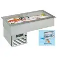 REFRIGERATED DROP-IN FOOD WELL DISPLAY, FISH AND MEAT SPECIFIC - MOD. SINFONIA BAHIA - TEMPERATURE °C -2/0 - STATIC COOLING - ELECTRIC GANTRY LIFT - SINGLE PHASE V 230/1/50 Hz - REFRIGERANT GAS R290 - AISI 316 STAINLESS STEEL WELL, SALT CORROSION-RESISTAN