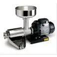 ELECTRIC TOMATO STRAINER N. 5 - MOD. 9603 NSP + 8700 N - REVERSE GEAR - STEEL GEARS - PRODUCTION Kg/h 150/380 - FILTRE CONE, HOLES 1,5 mm - POWER W 1200 - SINGLE PHASE V230/50Hz - DIMENSIONS cm L 75 x D 35 x 42 H - WEIGHT Kg 25 - EC STANDARDS
