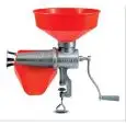 MANUAL TOMATO STRAINER N. 5 - MOD. 8501 N - CAST IRON BODY - PLASTIC FUNNEL AND DRIP TRAY - AISI 304 STAINLESS STEEL FILTRE CONE - DIMENSIONS cm L 35 x D 55,5 x 48 H - WEIGHT Kg 4,6 - EC STANDARDS
