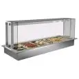 REFRIGERATED DROP-IN ISLAND BUFFET DISPLAY - MOD. VENEZIA SERVITO DI/RFVT - GASTRONOMY SPECIFIC - FIXED UPPER STRUCTURE - STAINLESS STEEL DEEP PAN TOP, GRADE AISI 304 - DIGITAL TEMPERATURE CONTROL - TEMP. °C 0/+3 - SINGLE PHASE 230V/1/50HZ - VENTILATED CO
