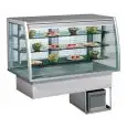 REFRIGERATED DROP-IN DISPLAY CASE - MOD. CUBANA CERVINO DI/RFVT - INSULATED BASE HOLDS 4 GN 1/1 AND 3 GLASS SHELVES - TEMPERATURE °C +2/+4 (WITH NIGHT BLIND) or +6/+8 - VENTILATED COOLING - SINGLE PHASE 230V/1/50Hz - DIM. Cm L 150 x D 73 x H 149,5 - WEIGH
