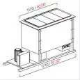 DROP-IN GELATO AND GRANITA POZZETTI TANK WITH STORAGE - MOD. PANORAMA8RIS - 1 TEMPERATURE - FINISHING PANELS NOT INCLUDED - VENTILATED COOLING - SINGLE PHASE V 230/50Hz - N. 8 POZZETTI - BUILT-IN CONDENSING UNIT - DIM. Cm L 171 x D 65 x h 84,7