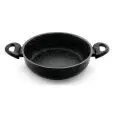 STONE-COATED POT WITH 2 HANDLES - PTFE BLACK PAINTED EXTERIOR - WELDED BAKELITE HANDLES - COMPATIBLE WITH INDUCTION COOKTOPS