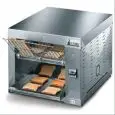 CONVEYOR TOASTER - MOD. ROLLER SMALL VV - SPEED CONTROL - PRODUCTION PER HOUR N. 80/360 TOASTS - SUPPLY V 230/50Hz - POWER W 2660 - DIMENSIONS Cm L37 X D48 X h34 - EC STANDARDS