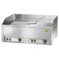 ELECTRIC COUNTERTOP GRIDDLE - Mod. FRY2/LRC - 1/2 SMOOTH PLATE 1/2 GROOVED CHROME PLATE - Power 6 kW - Cooking surface cm L 65 x 48 - Three phase - CE APPROVED