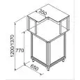 AMBIENT PIZZA BAR AND GASTRONOMY PREP COUNTER - external square corner 90° - SEMI-FINISHED, REQUIRES PANELLING - MOD. BNB9010231VB - Low front glass - DIMENSIONS Cm L 65 x D 65 x h 120 - EC STANDARDS
