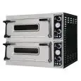 ELECTRIC PIZZA OVEN - MECHANICAL CONTROL - Mod. TRAYS 66 - Twin deck oven - Firebrick oven base or Fully firebrick oven chamber - Chamber dimensions cm L 82 x D 108 x 17,5 h - Pizzas 6+6 (Ø cm 35)/N. 3+3 trays inserted lengthwise cm 60x40 - Power 20,4 Kw 