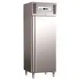 UPRIGHT FRIDGE - STAINLESS STEEL AISI 304 - VENTILATED COOLING - Mod. G-GN650BT - GASTRONORM 2/1 (cm 65x53) - SINGLE SOLID DOOR - GROSS CAPACITY LT 650 - TEMPERATURE RANGE -18°/-22°C - Dimensions cm L74 x D83 x h201 - CE APPROVED