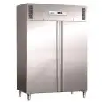 UPRIGHT FRIDGE - STAINLESS STEEL AISI 304 - STATIC COOLING - Mod. G-GN1200BT - GASTRONORM 2/1 (cm 65x53) - GROSS CAPACITY Lt 1104 - DOUBLE SOLID DOOR - TEMPERATURE RANGE -18º/-20ºC - Dimensions cm L134 x D80 x h201 - CE APPROVED