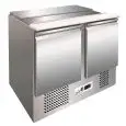 REFRIGERATED SALADETTE - STAINLESS STEEL AISI 304 - Mod. G-S902 - STATIC COOLING - GASTRONORM 1/1 (cm 53x32,5) - DOUBLE SOLID DOOR - TEMPERATURE RANGE +2°/+8°C - Dimensions cm L104,5 x D70 x h85 - CE APPROVED