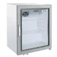 UNDERCOUNTER FRIDGE - PAINTED STEEL - STATIC COOLING - Mod. G-SC100G - CAPACITY Lt 115 - SINGLE GLASS DOOR - TEMPERATURE RANGE +2°/+8°C - Dimensions cm L62 x D54,3 x h69 - CE APPROVED