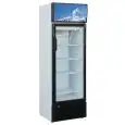 UPRIGHT FRIDGE - PAINTED STEEL/ALUMINIUM EXTERIOR - FOR BEVERAGES - STATIC COOLING - Mod. G-SNACK251SC - CAPACITY Lt 244 - SINGLE GLASS DOOR - TEMPERATURE RANGE +2°/+8°C - Dimensions cm L55 x D53,8 x h180 - CE APPROVED