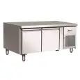 REFRIGERATED COUNTER - STAINLESS STEEL AISI 304 - VENTILATED COOLING - HEIGHT 65 cm - Mod. G-UGN2100TN - GASTRONORM 1/1 (cm 53x32,5) - DOUBLE SOLID DOOR - GROSS CAPACITY Lt 170 - TEMPERATURE RANGE -2°/+8°C - Dimensions cm L136 x D70 x h65 - CE APPROVED