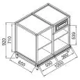 CASH DESK COUNTER - SEMI-FINISHED, REQUIRES PANELLING - MOD. BBC1000231 - DIMENSIONS Cm L 100 x D 65 x h 92 - EC STANDARDS