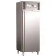 UPRIGHT FRIDGE - STAINLESS STEEL - STATIC COOLING - Mod. G-GN600BT - GASTRONORM 2/1 (cm 65x53) - SINGLE SOLID DOOR - GROSS CAPACITY LT 507 - TEMPERATURE RANGE -18º/-20ºC - Dimensions cm L68 x D81 x h201 - CE APPROVED