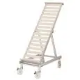 Inclined Display - For Fruit and Vegetables - Mod. JACK XP5 - Capacity: n. 5 boxes - Anodized aluminum alloy frame - Adjustable inclination - With wheels (n.2 with foot lock)
