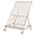 Inclined Display - For Fruit and Vegetables - Mod. JACK XP10 - Capacity: n. 10 boxes - Anodized aluminum alloy frame - Adjustable inclination - With wheels (n.2 with foot lock)