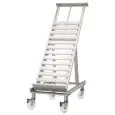 Inclined Display with upper extendable extension - For Fruit and Vegetables - Mod. KING XP5A - Capacity: n. 4+1 boxes - Anodized aluminum alloy frame - Adjustable inclination - With wheels (n.2 with foot lock)