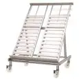 Inclined Display with upper extendable extension - For Fruit and Vegetables - Mod. KING XP10A - Capacity: n. 8+2 boxes - Anodized aluminum alloy frame - Adjustable inclination - With wheels (n.2 with foot lock)