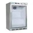 UNDERCOUNTER FRIDGE - STAINLESS STEEL - STATIC COOLING - ECO - Mod. G-ER200GSS - SINGLE GLASS DOOR - CAPACITY LT 130 - TEMPERATURE RANGE +2º/+8ºC - Dimensions cm L60 x D58,5 x h85,5 - CE APPROVED
