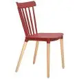 Sedia - colour rosso - Legs in beechwood, scocca in polypropylene - Model 1322-Z87R-01