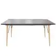 Table - colour black - Structure in metal painted, legs in beechwood, extendable top in MDF laminated stone effect - Model 1324-A75-01