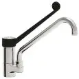 SINK TAP Mod. RMMCS22 - Single faucet hole and single handle - swing spout ø 22 - Black clinical lever - Faucet hole: min/max ø 30/32 mm