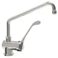 SINK TAP Mod. 00206302 - Single faucet hole and single handle - Extended lever - Spout ø 18 type U mm. 300 - Connection 3/8" F