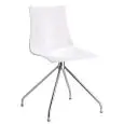 CHAIR ZEBRA ANTISHOCK - MOD. 2601 - CHROME-PLATED STEEL SWIVEL CHAIR ON TRESTLE BASE - POLYCARBONATE BODY - INDOOR USE - DIMENSIONS cm L 46 x D 53 x H 83 - DISMANTLED - EC STANDARDS