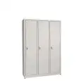 PLASTIC-COATED ZINC wardrobe locker - N.3 COMPARTMENTS - n.3 doors - Dimensions cm W120 x D40 h180
