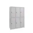 PLASTIC-COATED ZINC wardrobe locker - N.6 COMPARTMENTS - n.6 tier doors - Dimensions cm W120 x D50 h180
