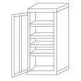 PLASTIC-COATED ZINC storage wardrobe locker - n. 1 door - Dimensions cm W45 x D40 h180