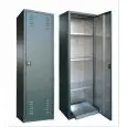 Cabinet for pesticides ZINCOPPLASTICIFICATO - With hinged doors - N.3 adjustable slotted shelves - Removable bottom container - Dimensions cm P 45 x 200h