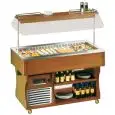 REFRIGERATED ISLAND BUFFET DISPLAY VENTILATED COOLING - MOD. ISLANDMVT - WOODEN FRAME - TEMPERATURE °C +4/+10 - VENTILATED COOLING - REFRIGERANT GAS R452a - AUTO DEFROST - SUPPLY SINGLE PHASE V 230/1/50 Hz