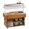 HOT ISLAND BUFFET DISPLAY - MOD. ISLANDDRY - WOODEN FRAME - STAINLESS STEEL TANK - TEMPERATURE °C +30/+70