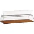AMBIENT CROISSANT COUNTERTOP DISPLAY - MOD. VL - Wooden shelf - Transparent plexiglass dome lid - Doors open on both sides